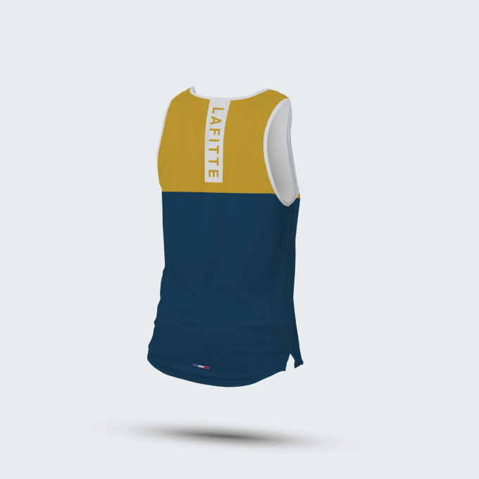 Le Débardeur Running Homme - Bleu/Moutarde