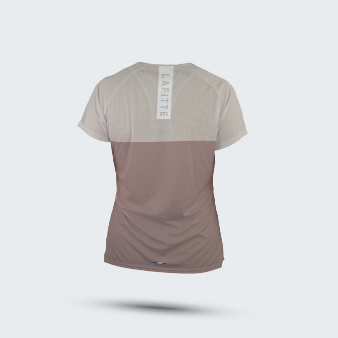 Le T-shirt Running Femme - Marron / Beige
