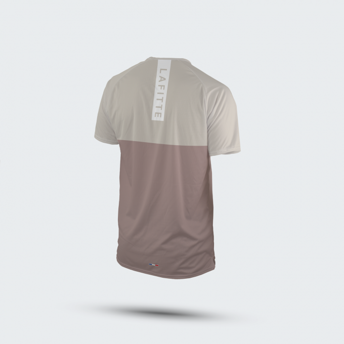 Le T-shirt Running Homme - Marron / Beige