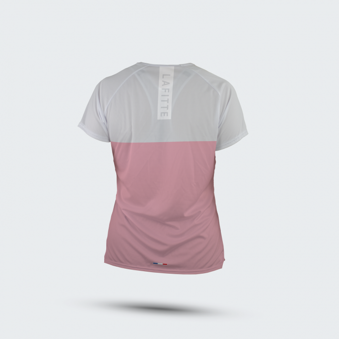 Le T-shirt Running Femme - Rose / Beige